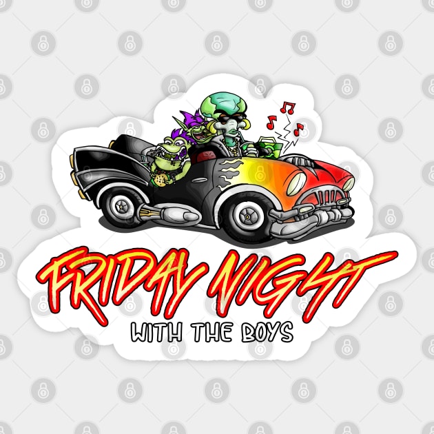 Friday Night with the Boys Sticker by WarioPunk